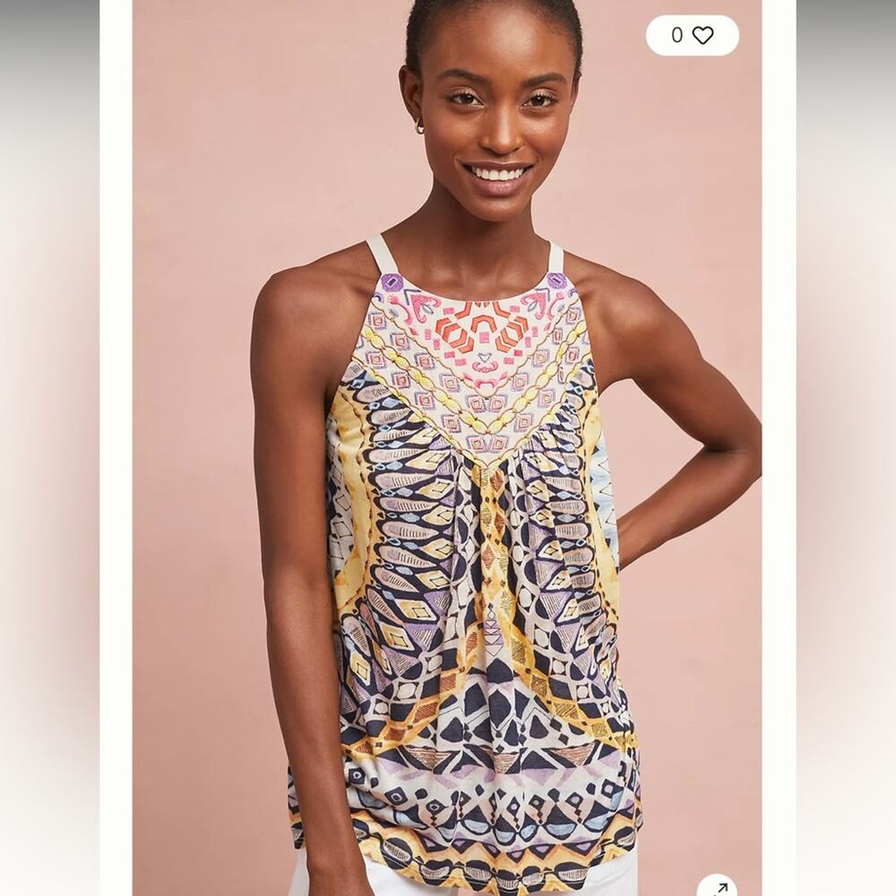 One September | Anthropologie Strathmere Printed Tank Size XS